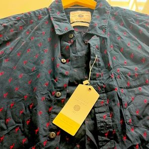 Navy Blue short sleeve button down